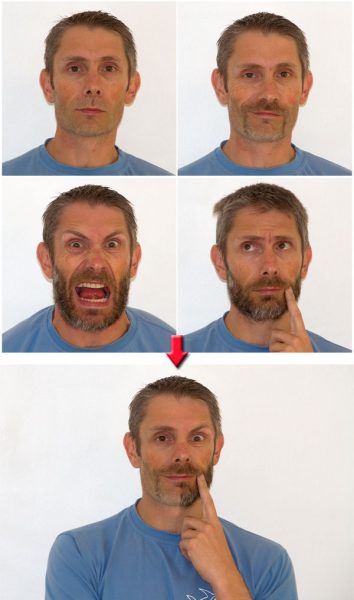 4 expressions sur un même visage