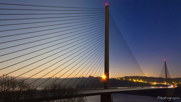Pont de Plougastel entre nuit et jour