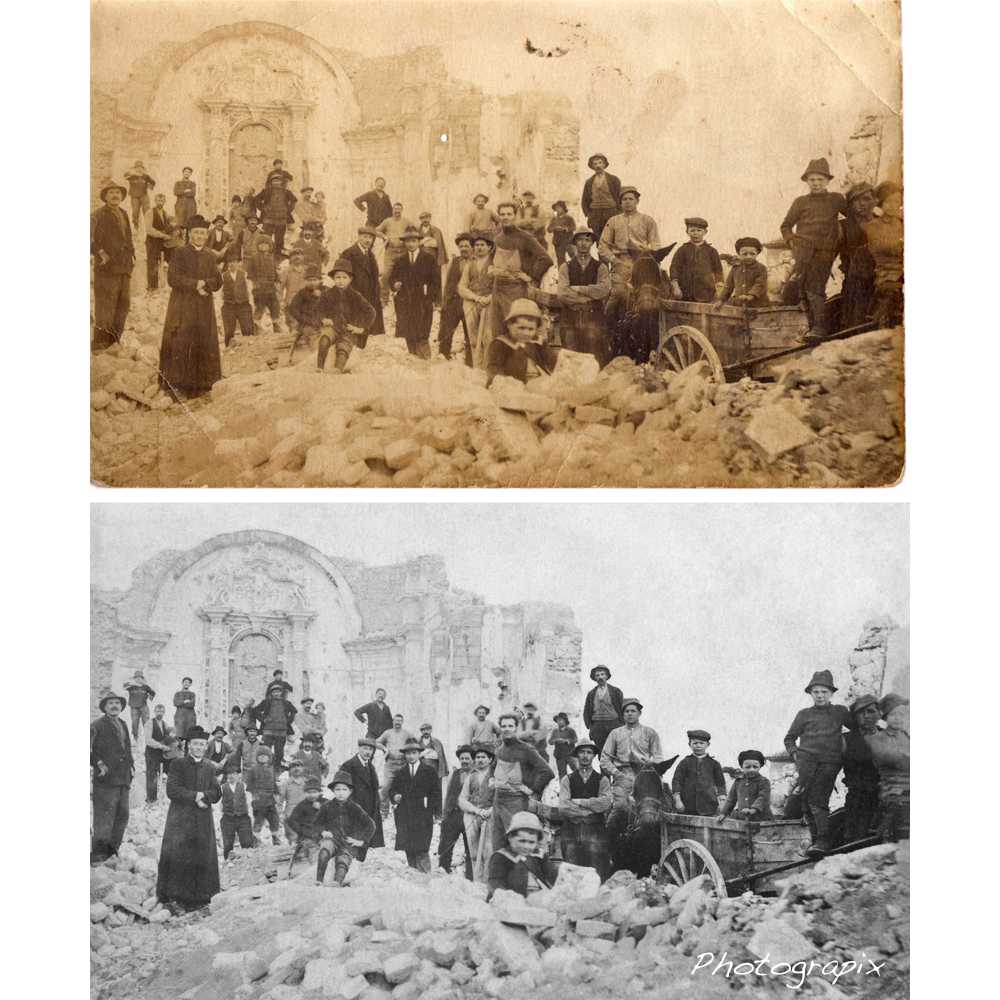 Restauration photo ruines d'un village Italien