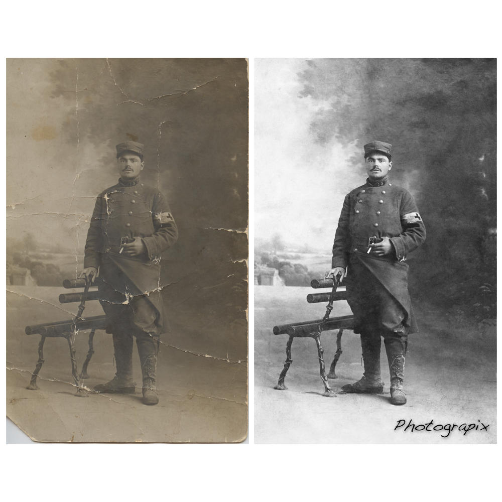 Restauration photo militaire 1915
